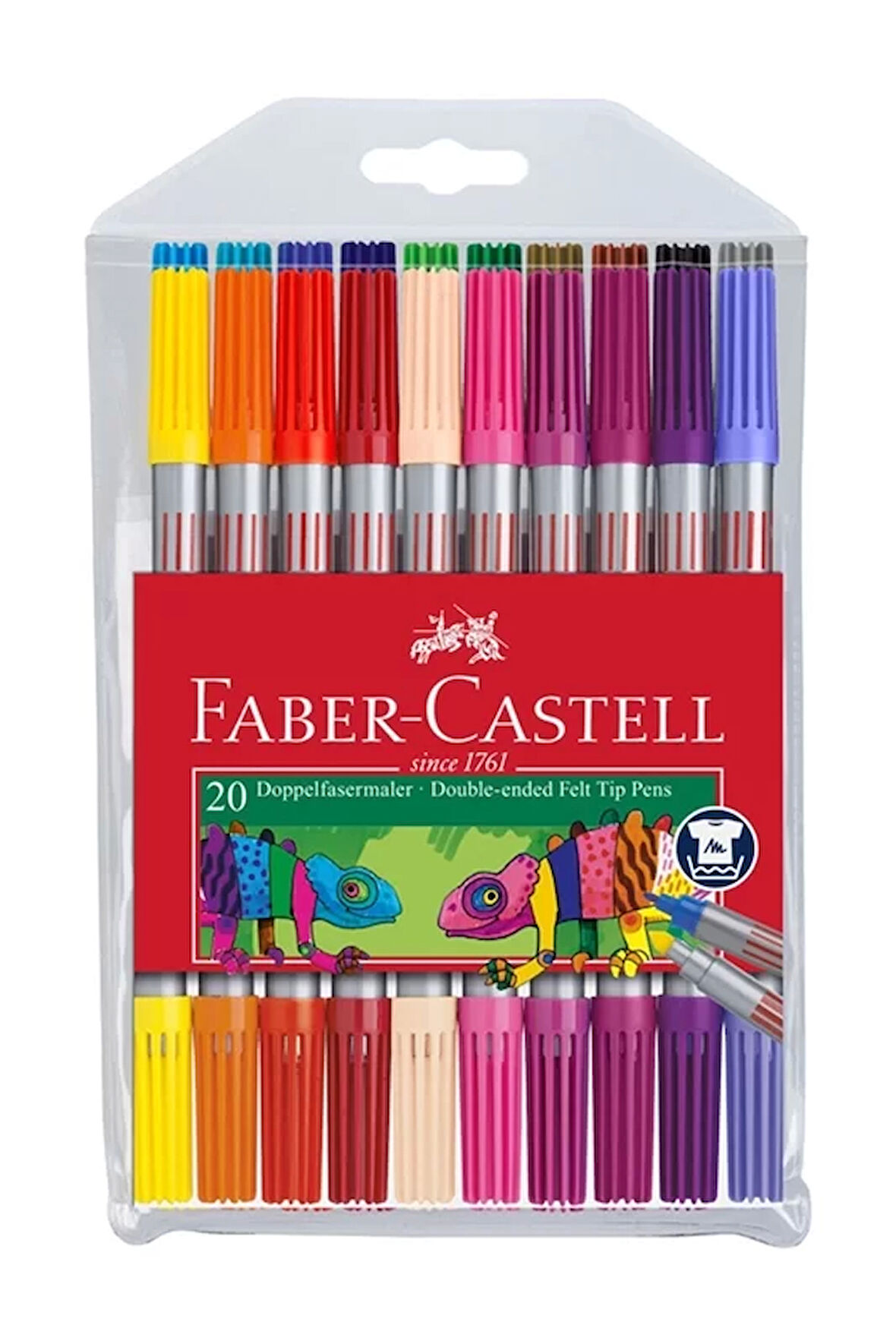 FABER-CASTELL ÇİFT UÇLU KEÇELİ KALEM 20 RENK (151119)