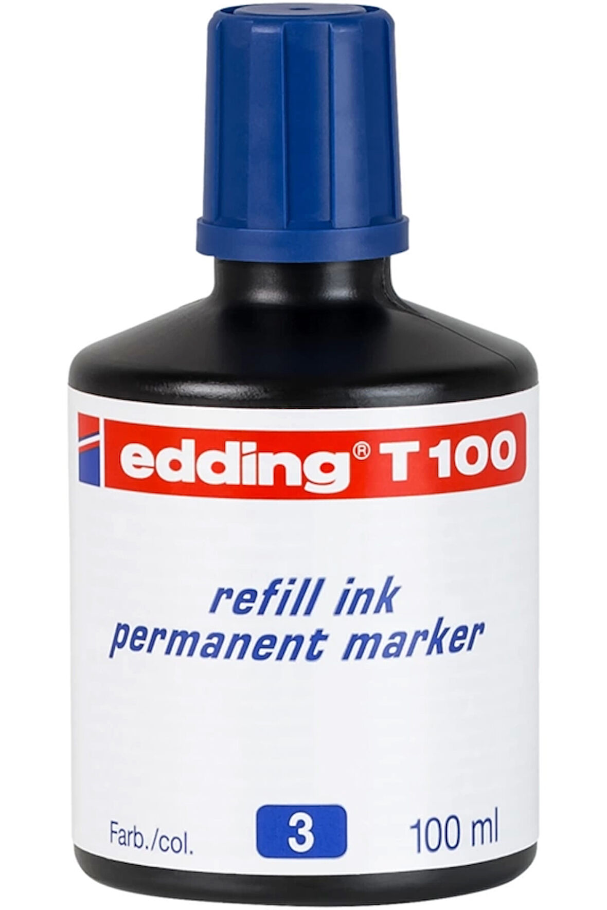 EDDİNG T100 PERMANENT MARKÖR MÜREKKEBİ MAVİ 100ml