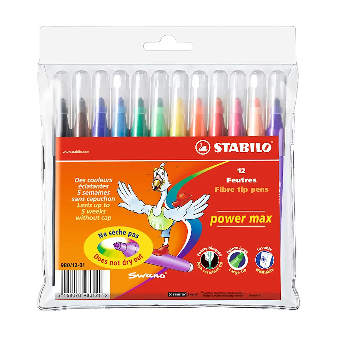 STABİLO 980 POWER MAX XLRAGE KEÇELİ KALEM 12 RENK