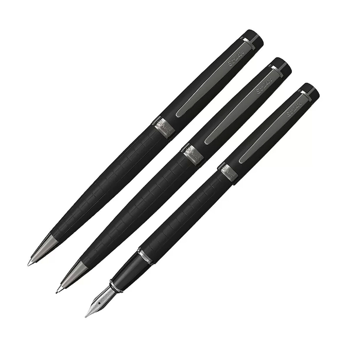 SCRİKSS 38 DOLMA KALEM+TÜKENMEZ KALEM+VERSATİL KALEM SETİ MAT SİYAH