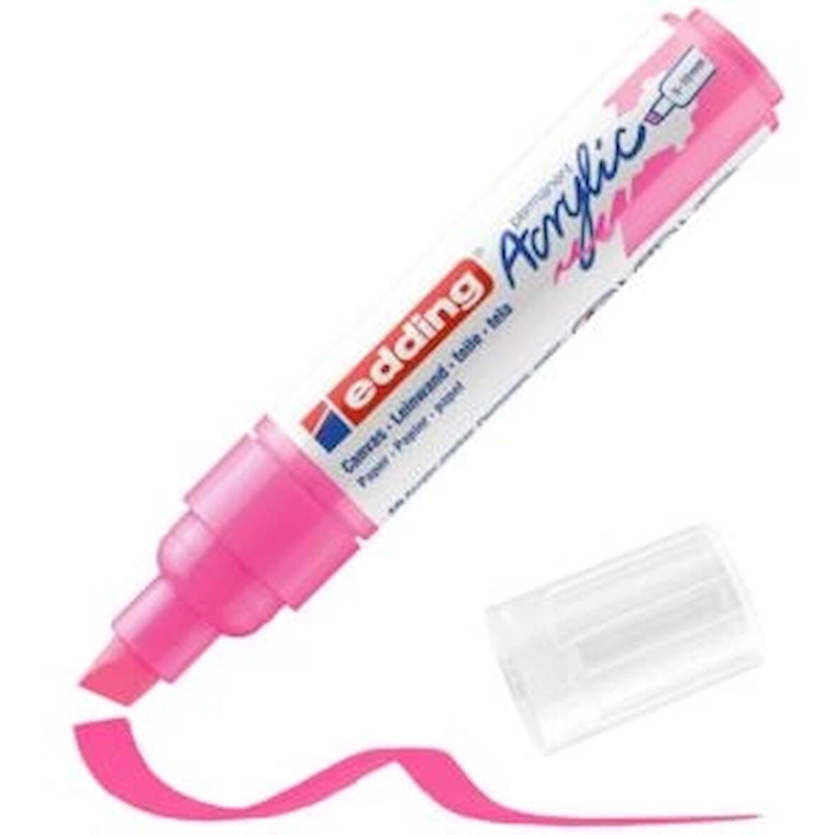 EDDİNG ED5000069 AKRİLİK MARKÖR KALIN UÇLU 5.0-10.0mm FOSFORLU PEMBE