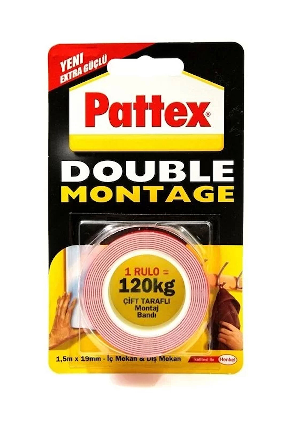 Pattex Çift Tataflı Montaj Bantı Double (19mm x 1,5m)