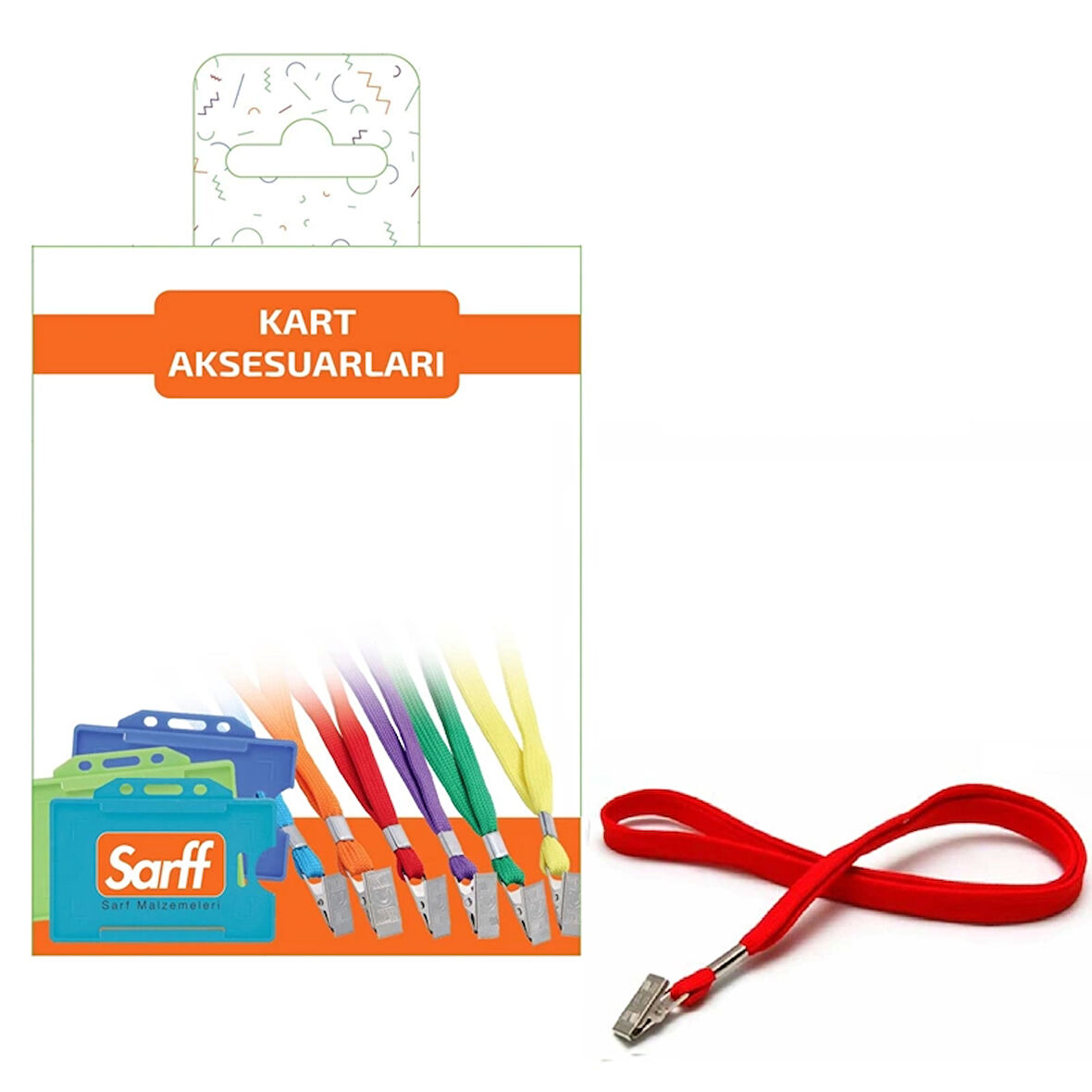 SARFF METAL KLİPSLİ KIRMIZI EKO ASKI İPİ BLİSTER - 10ADET