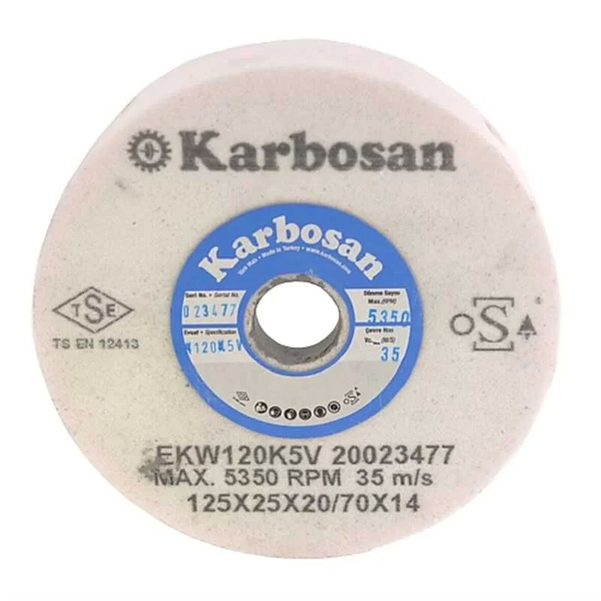 Karbosan Hızar Makinesi İçi Çukur Bileme(Zımpara) Taşı 125X25X20-70X14