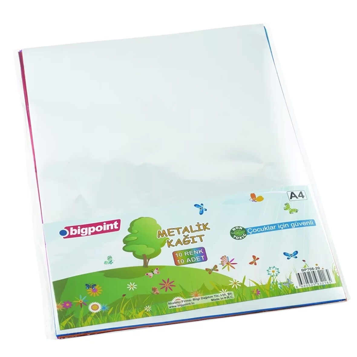 Bigpoint Metalik (Aynalı) Kağıt A4 Karışık 10 Renk
