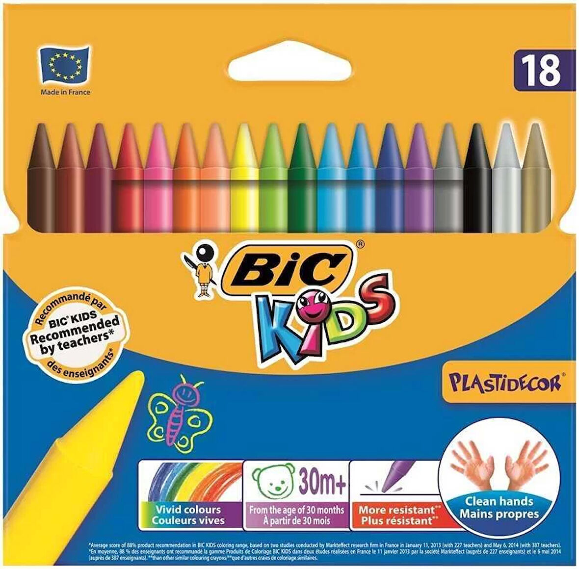 Bic Plastidecor Pastel Mum Boya Uzun Boy Silinebilir 18'li