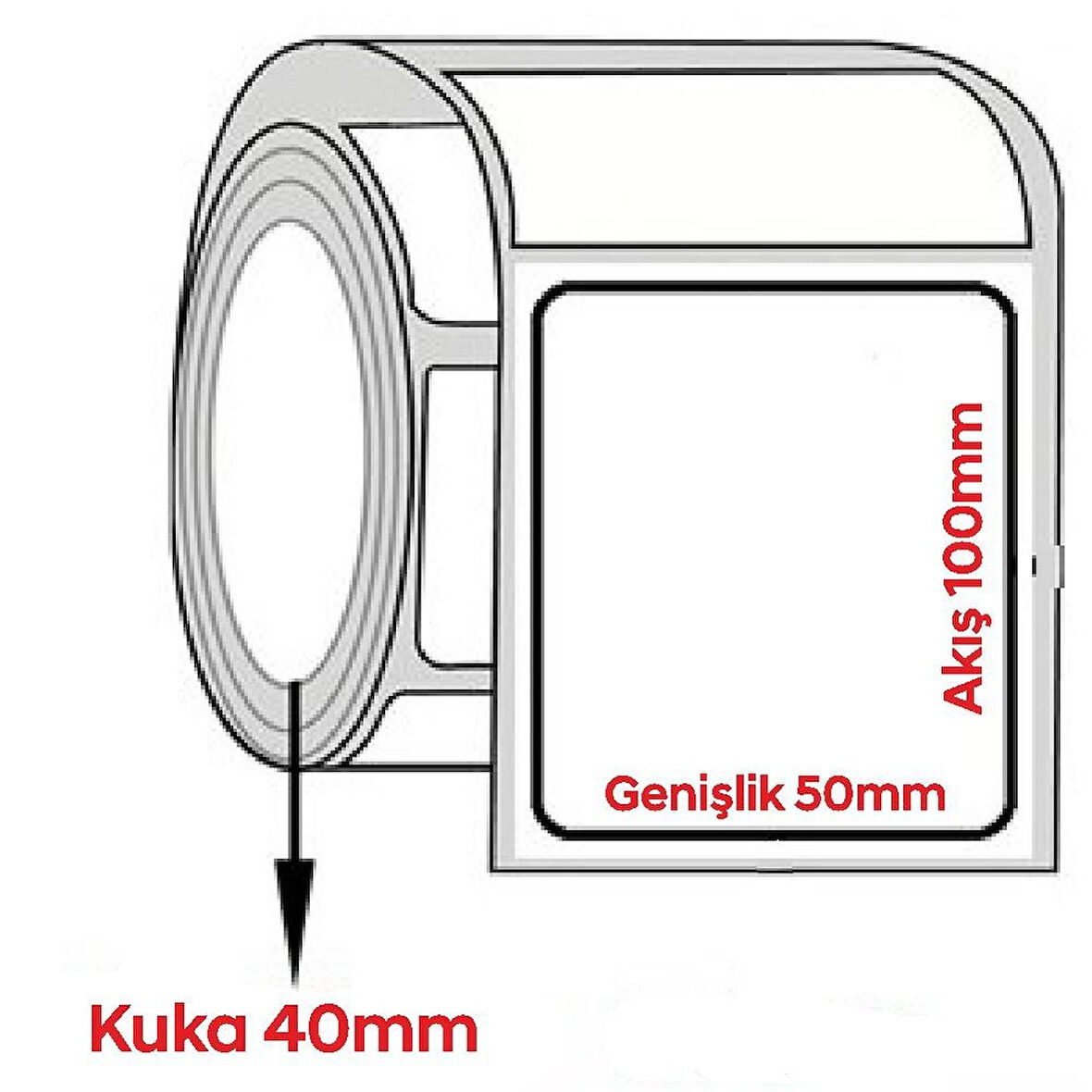 Termal Çok Amaçlı Barkod Etiketi 100x50mm (1000 li Rulo)