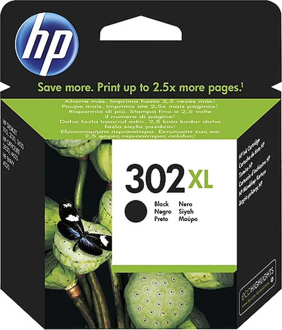 HP F6U68AE 302XL SİYAH MÜREKKEP KARTUŞ 480 SAYFA (1110 2130 3630)