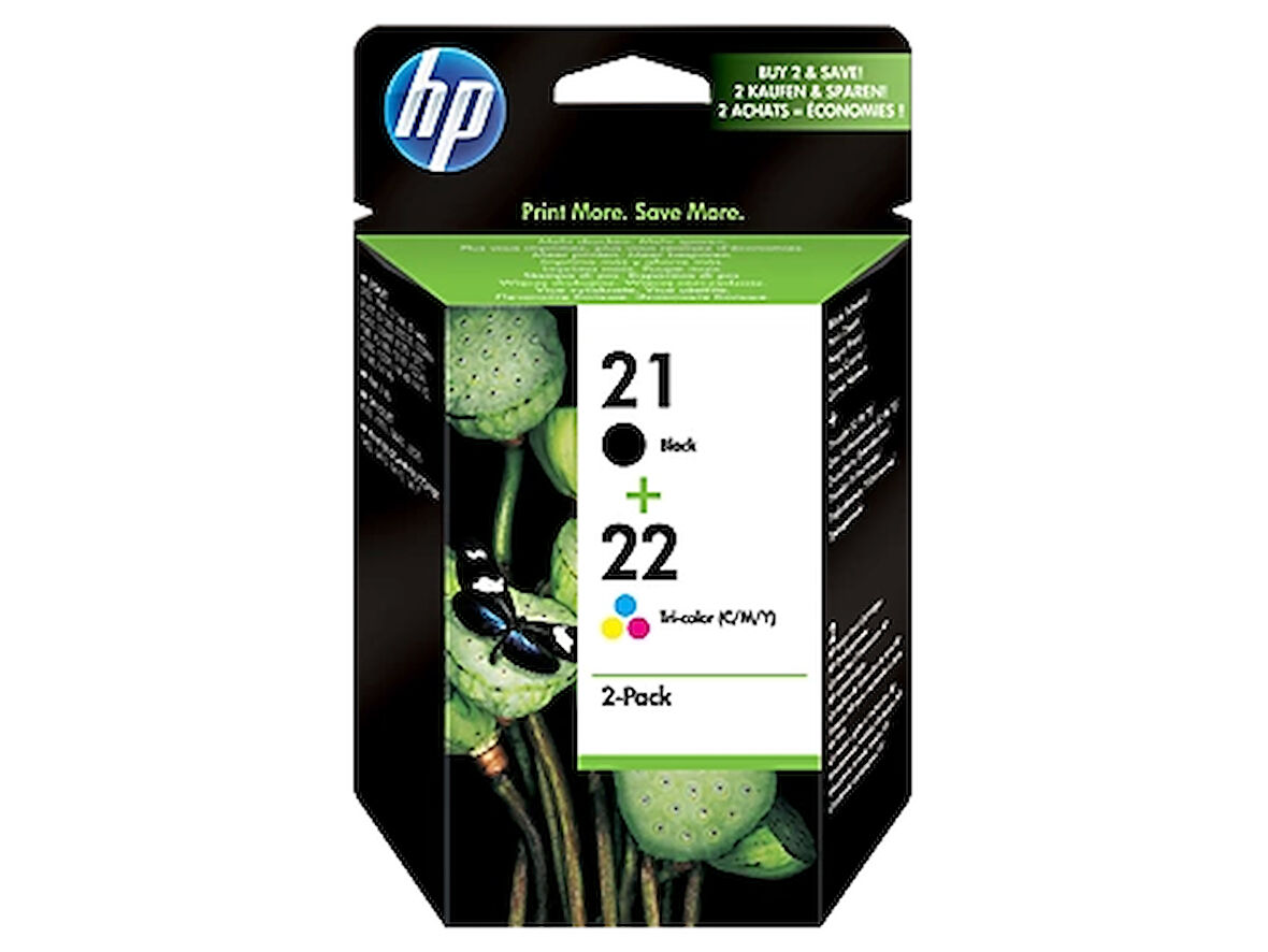 HP SD367AE (21/22) SIYAH/UC RENKLI 2 LI PAKET MUREKKEP KARTUSLARI 190/165 SAYFA
