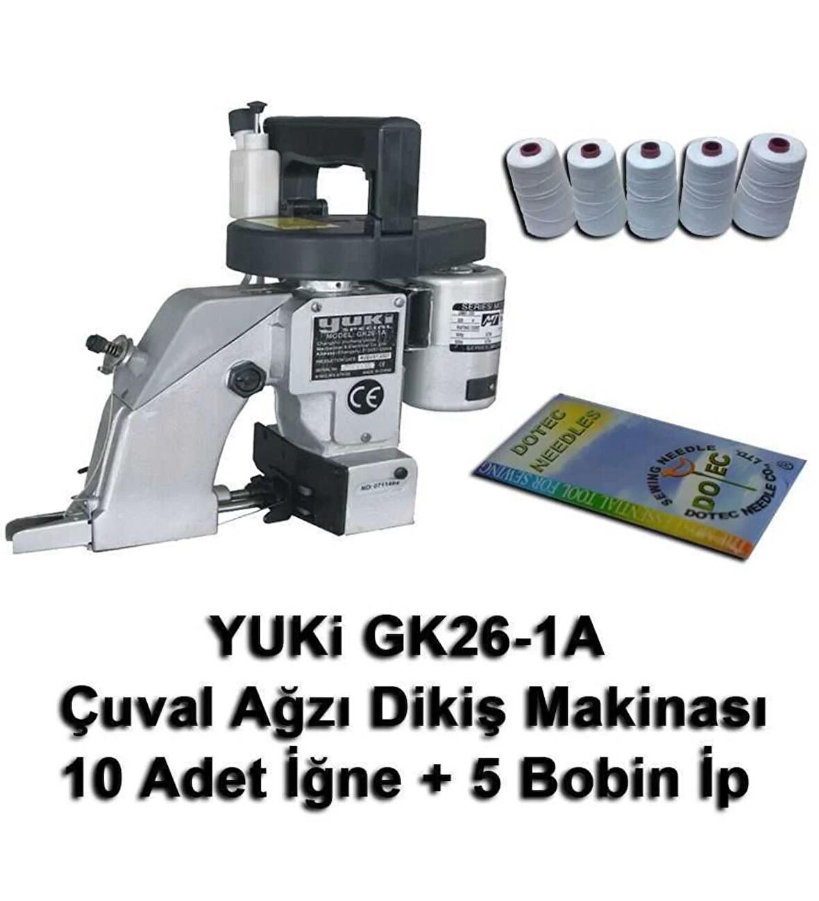 Yuki GK26-1A Çuval Ağzı Dikiş Makinası + 10 Adet İğne + 5 Bobin İp