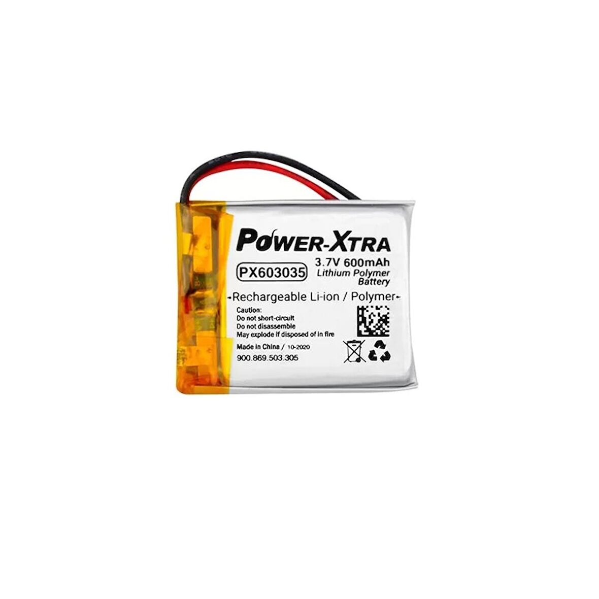 Power-Xtra PX603035 - 3.7V 600 mAh Li-Polymer Pil -Devreli-1.5A