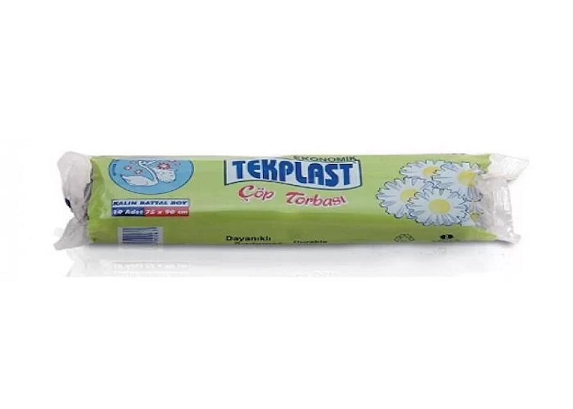 Tekplast Battal Boy Kalın Çöp Torbası 75x90cm (10 lu Paket)