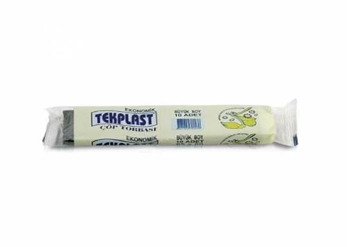 Tekplast Büyük Boy Çöp Torbası 65x80cm (10 lu Paket)