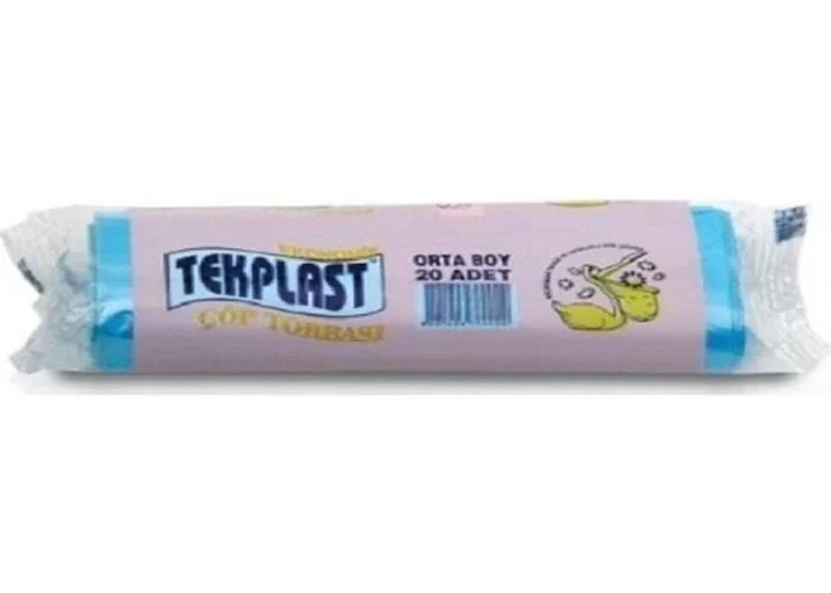 Tekplast Orta Boy Çöp Torbası 55x60cm (20 li Paket)