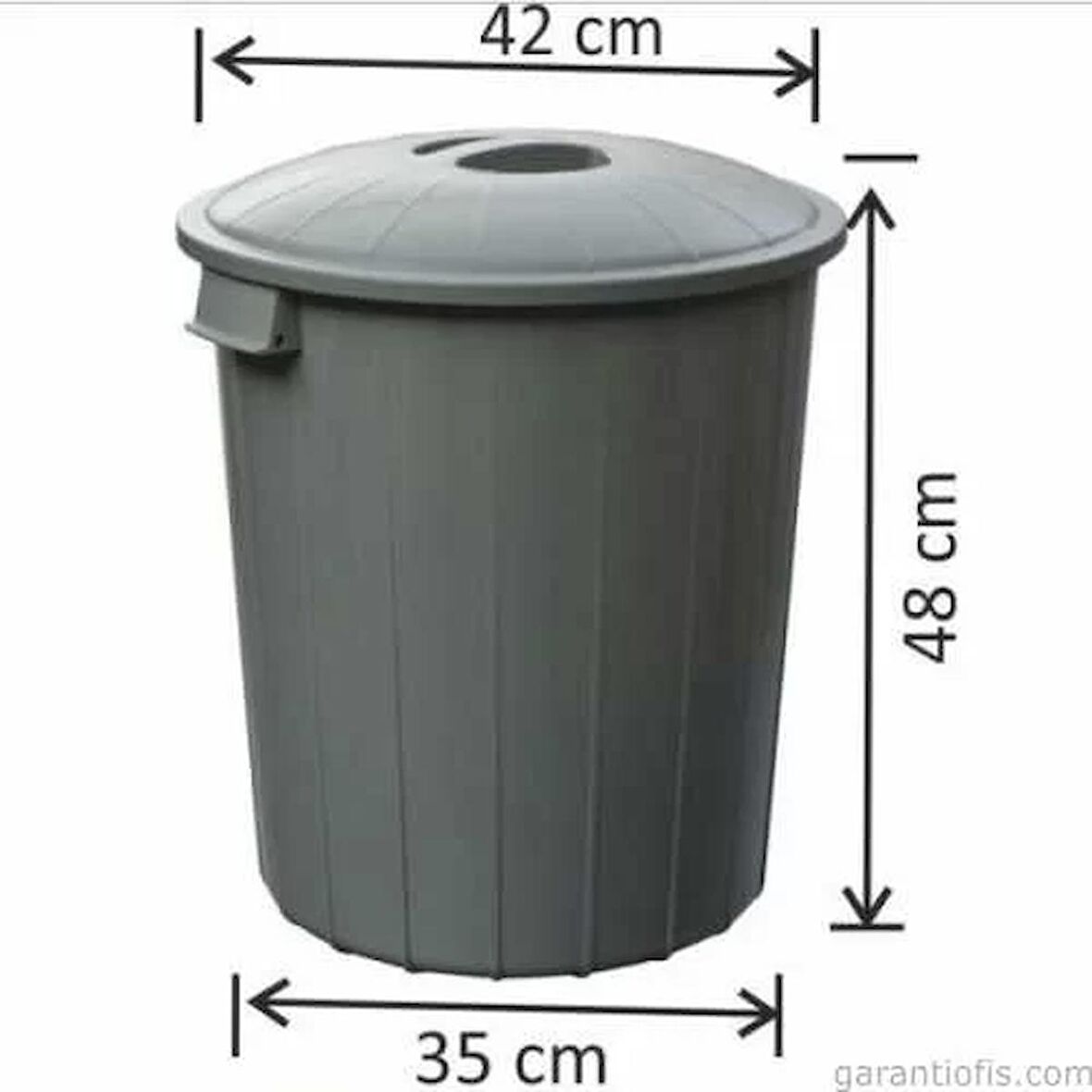 Garanti Metal 7485 Plastik Klasik Kapaklı Çöp Kovası (50 Litre)