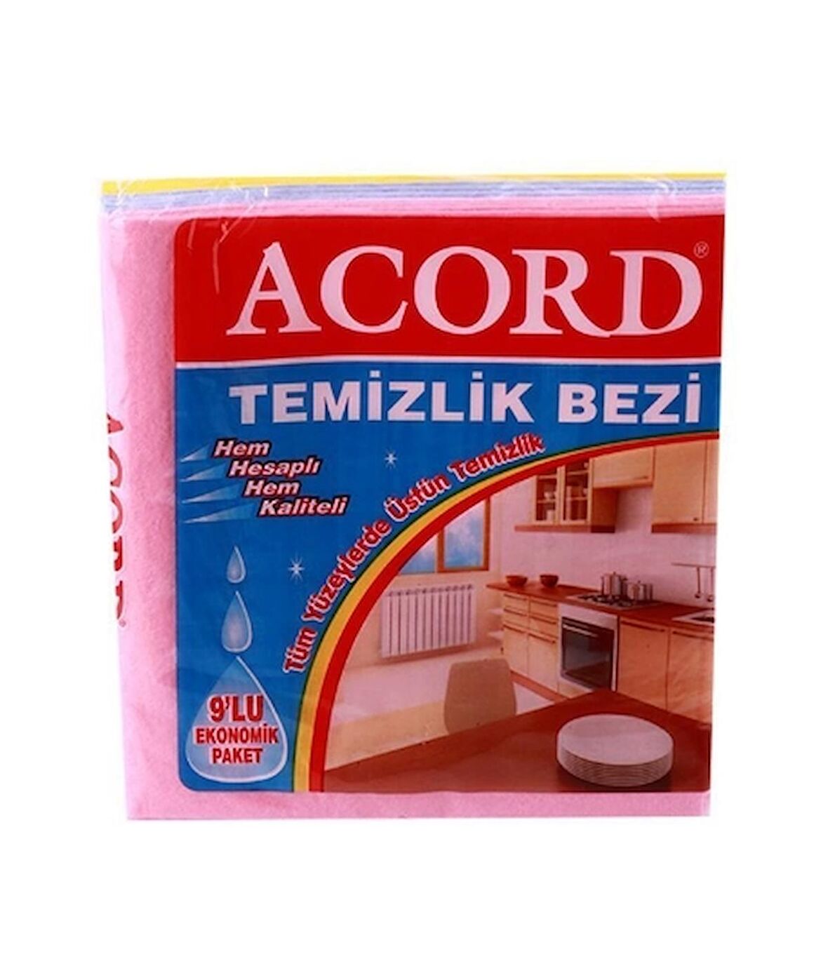 Acord 9'lu Temizlik Bezi 35x37Cm (40 Paket)