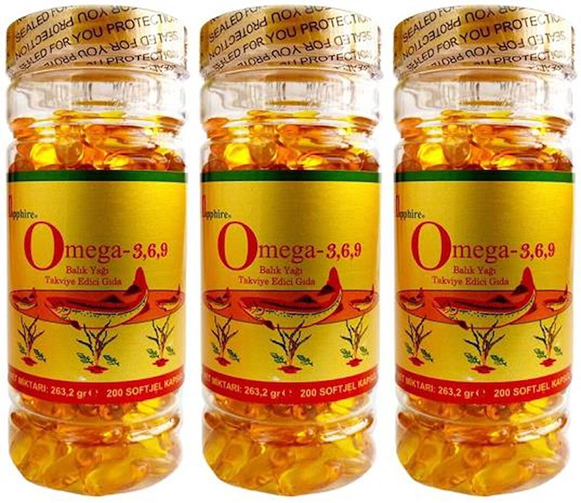 Sapphire Balık Yağı 1000 Mg Omega 3-6-9 3x200 Softgel