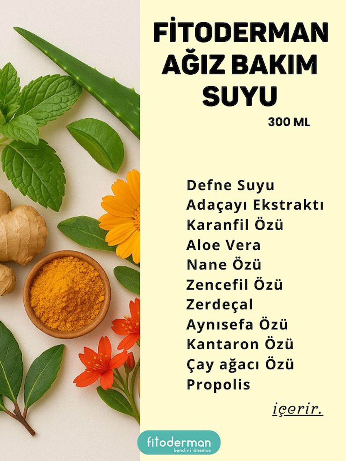 Diş Plak Önleyici, Nefes Tazeleyici Ağız Bakım Suyu 300 ml