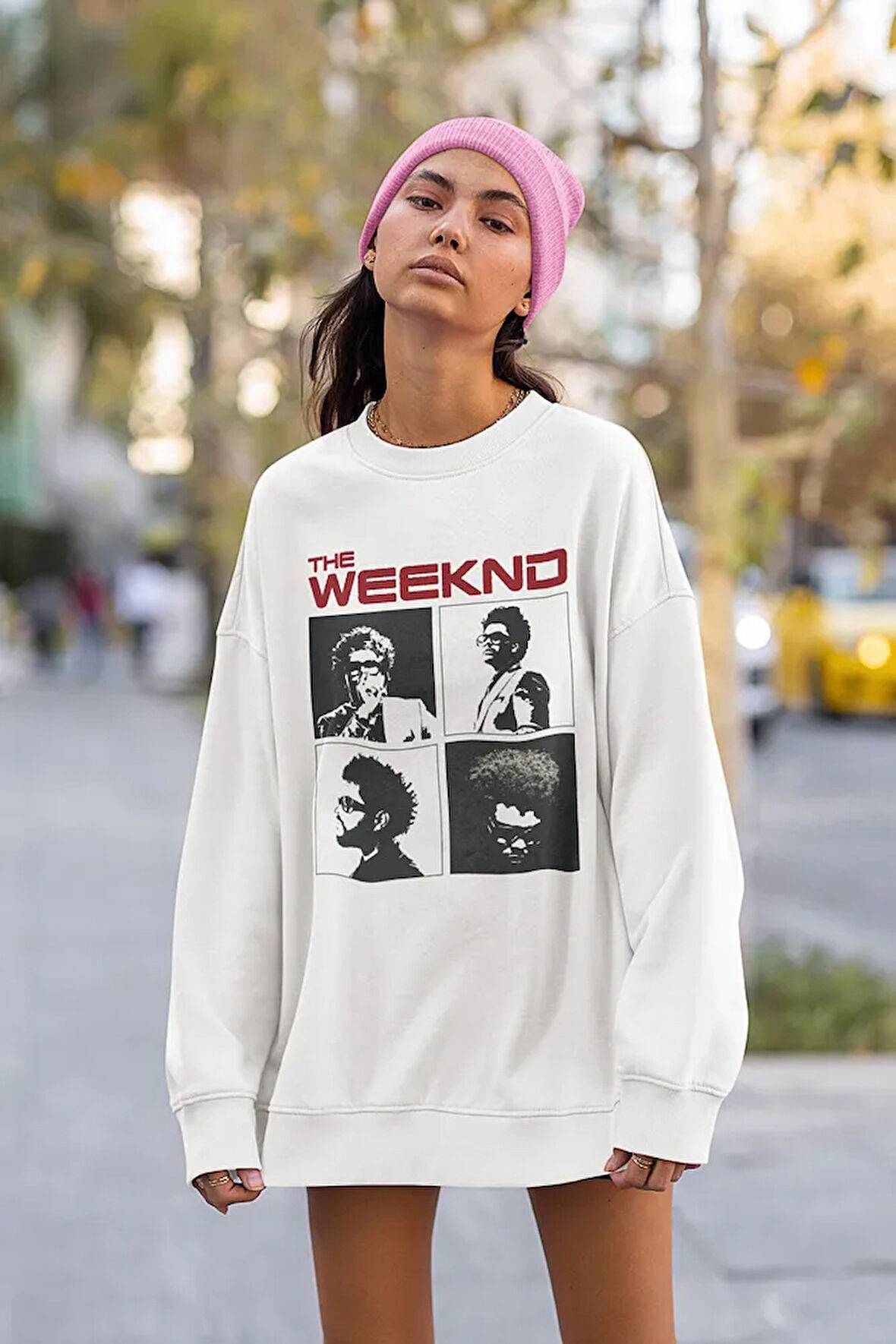 Tasarım Rapper The Weeknd Baskılı Unisex Oversize Sweatshirt