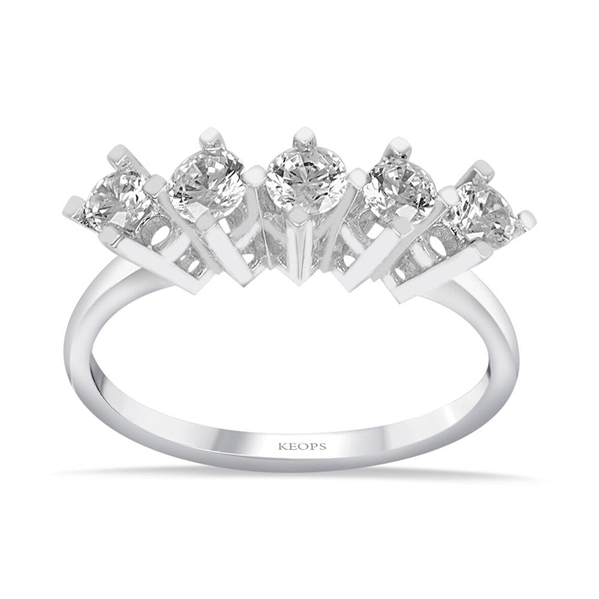 G Renk 0.50 Karat Pırlanta Beştaş Yüzük