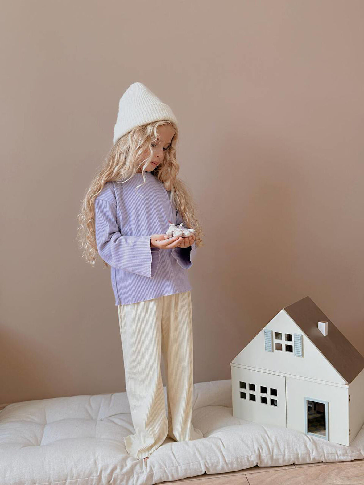 Kız Çocuk Pamuk Fitilli İspanyol Paça Kışlık Takım