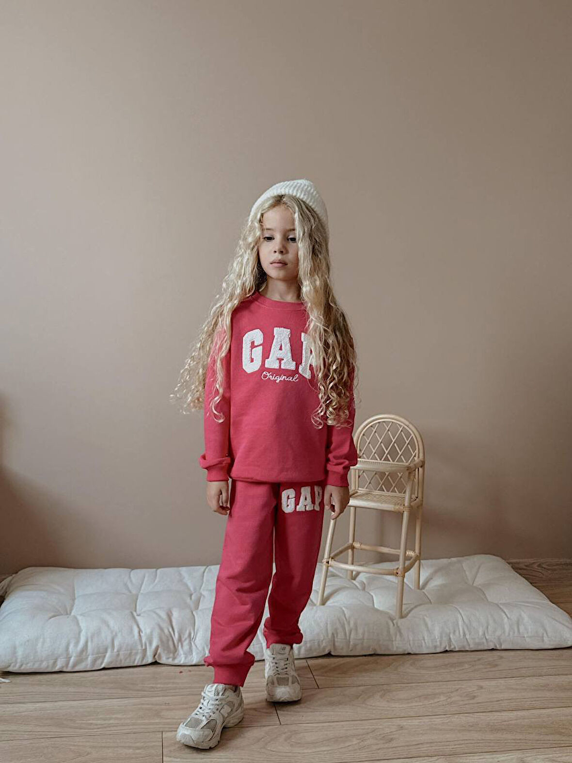 Kız Çocuk İspanyol Paça Çizgili Eşofmanlı Kışlık Takım