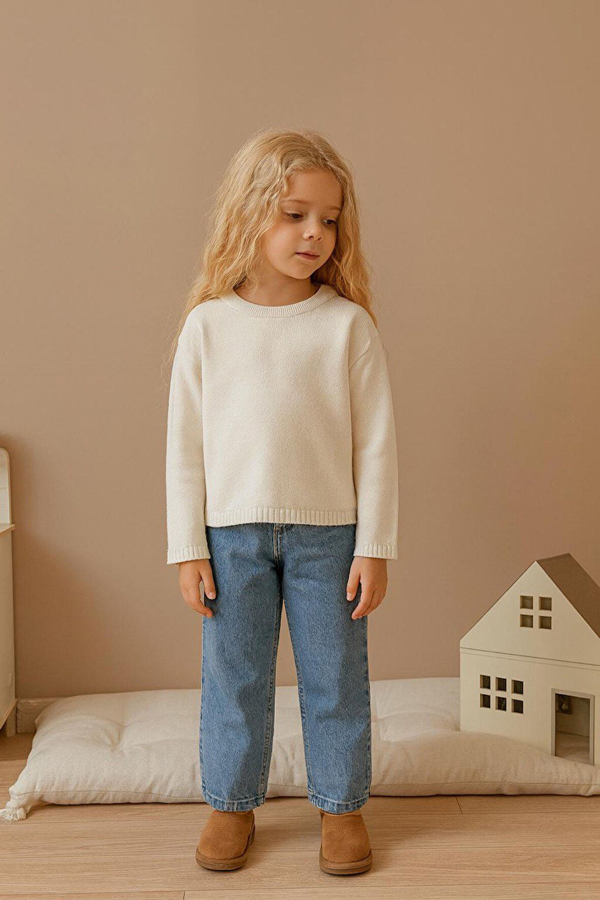 Kız Çocuk Mavi Jeans Kot Pantolon