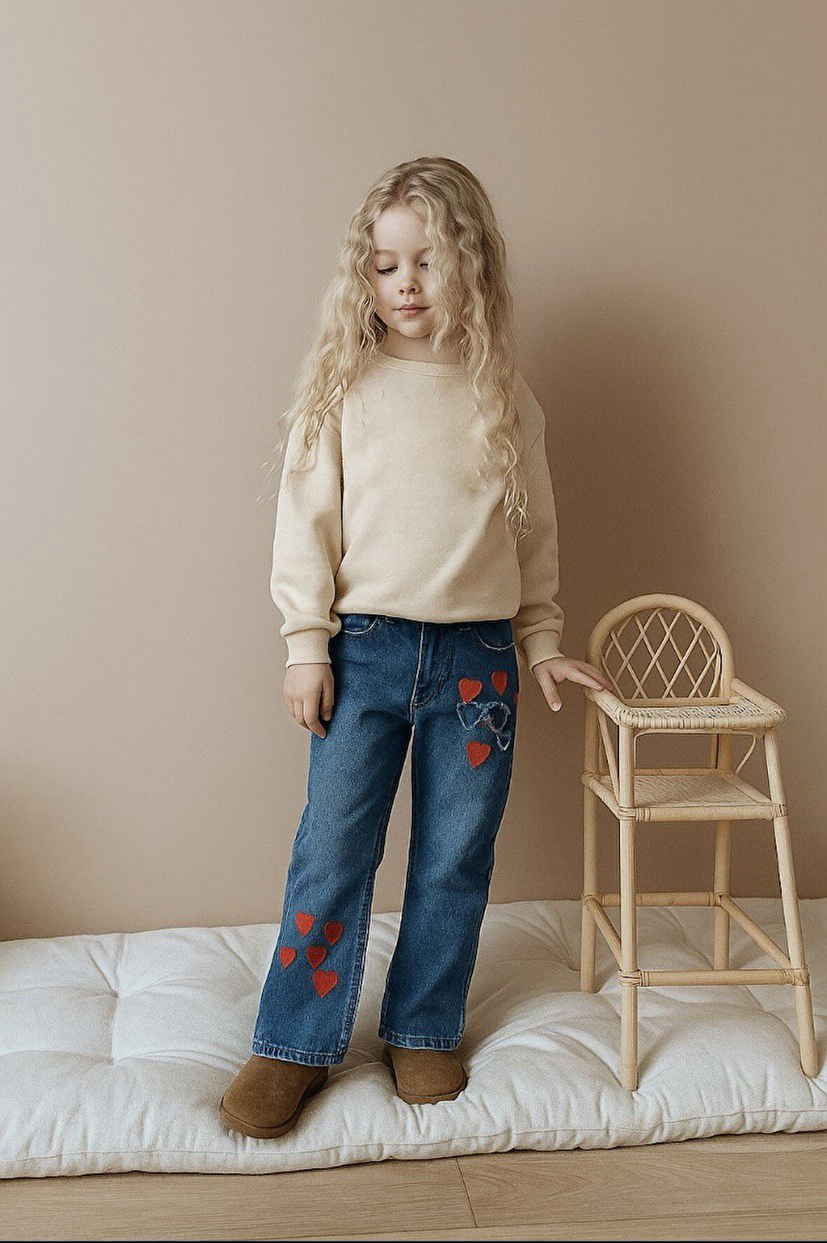 Kız Çocuk Mavi Jeans Kot Pantolon