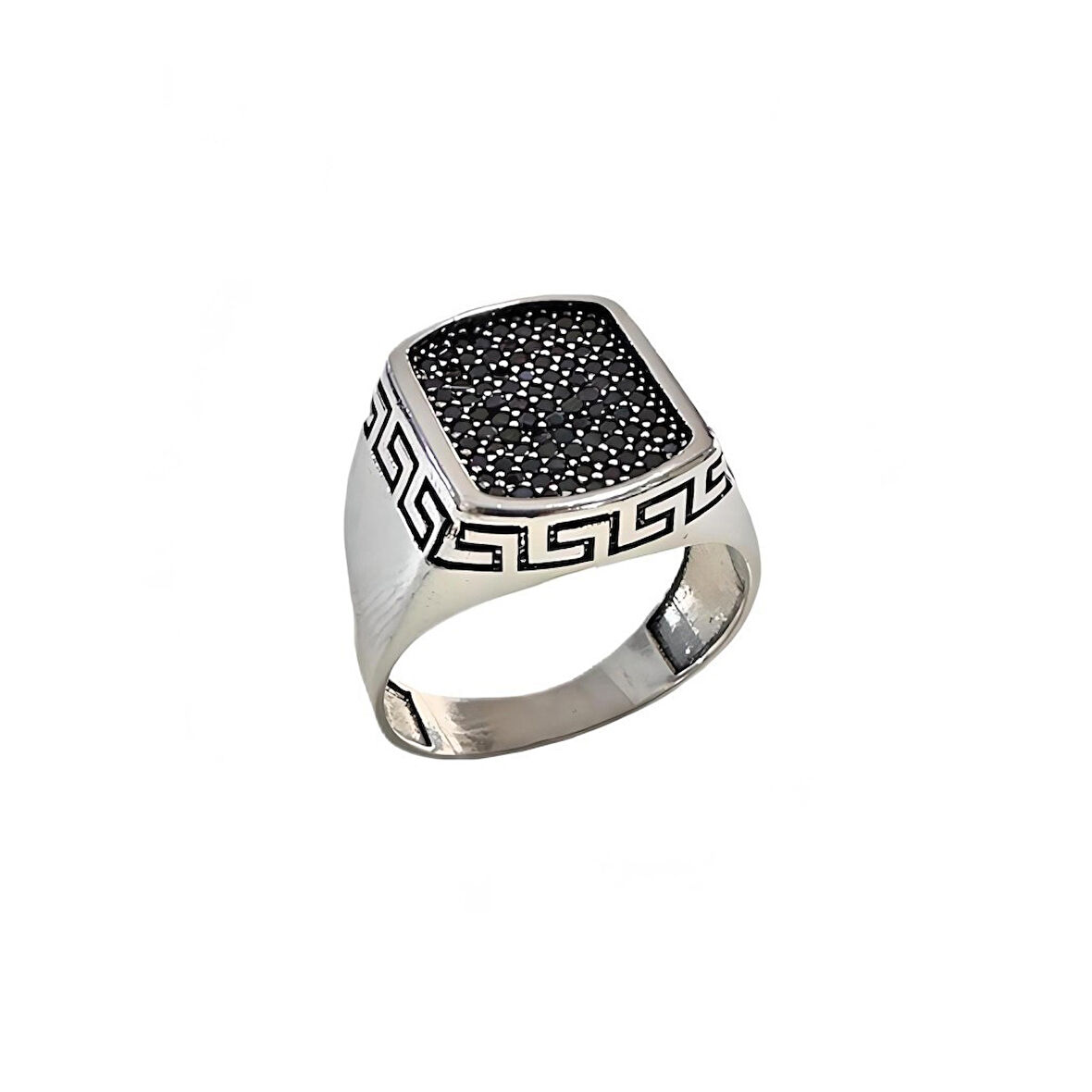 Siyah Zirkon Taşlı Gümüş Yüzük 240055742G12Y