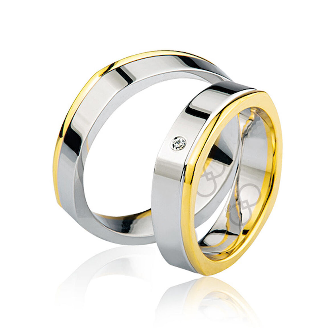 Sarı Beyaz Altın Alyans 2401-1