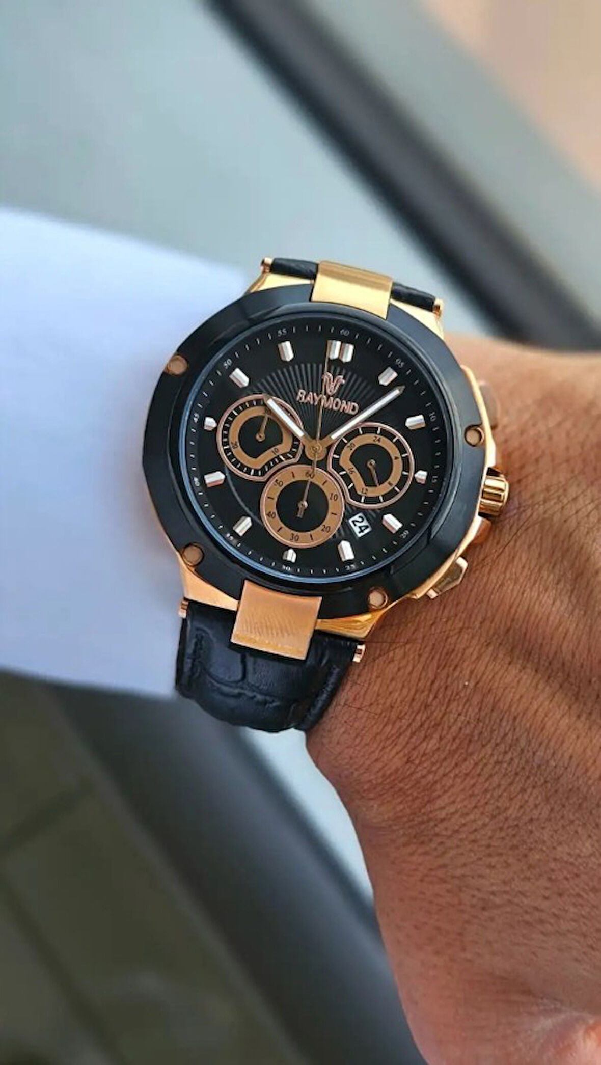 RAYMOND ERKEK KOL SAATİ RYM-83003-ROSE-SİYAH