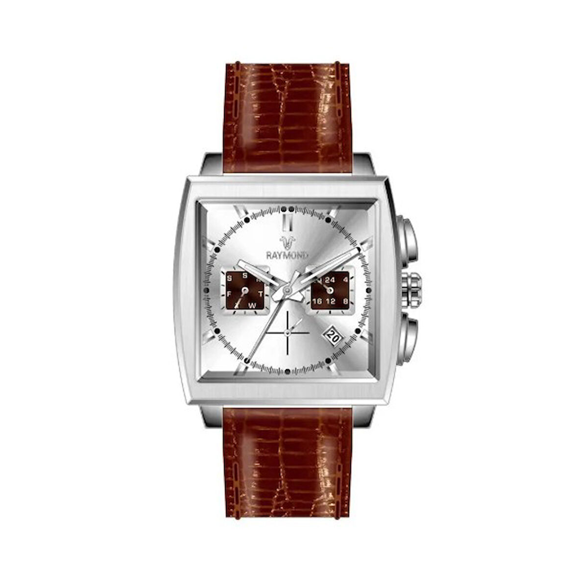 RAYMOND ERKEK KOL SAATİ RYM-83001-GÜMÜŞ-KAHVE-BEYAZ