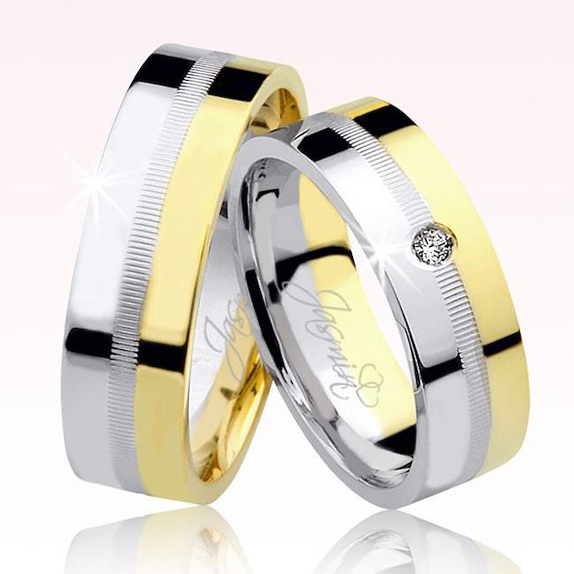 Sarı Beyaz Altın Alyans 2404-3