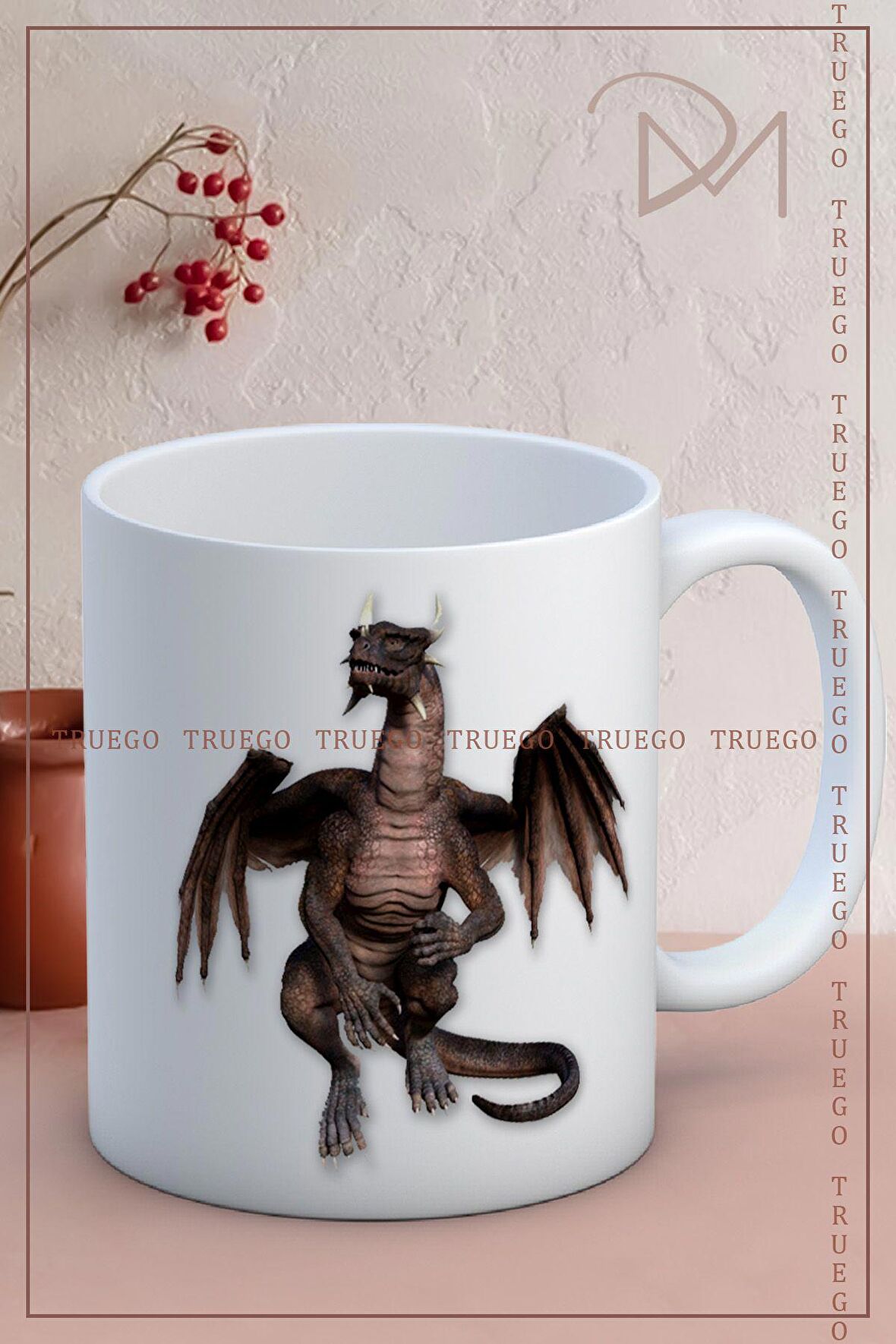 Baskılı Kupa Bardak Seramik Mug - Dinozor