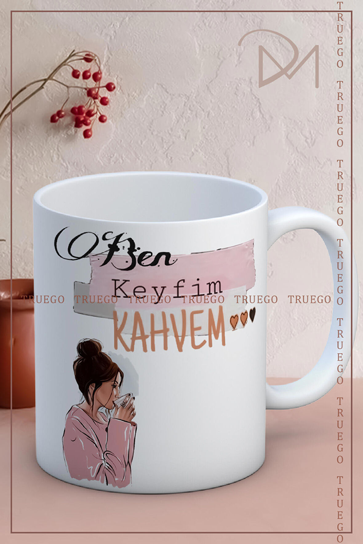 Baskılı Kupa Bardak Seramik Mug - Ben Keyfim Ve Kahvem