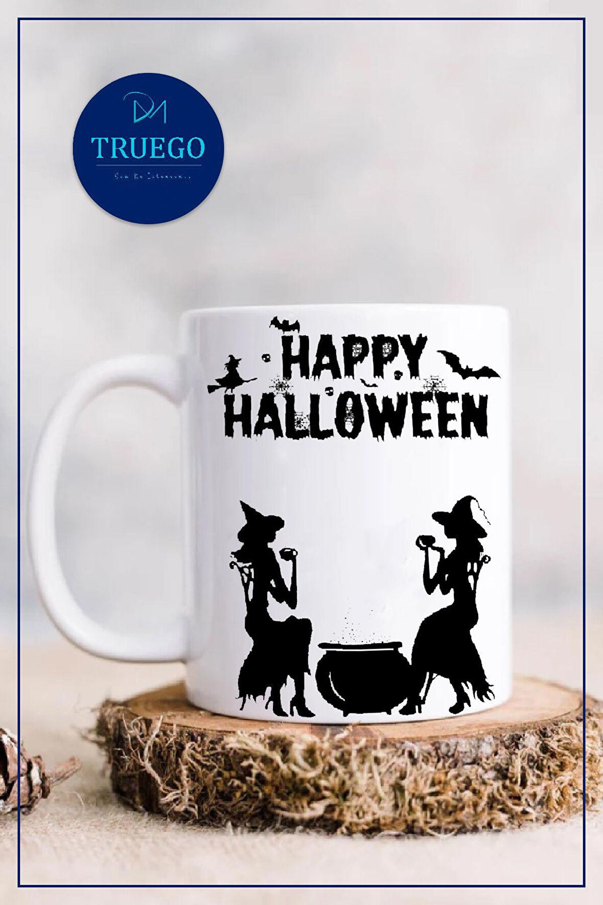 Baskılı Kupa Bardak Seramik Mug - Happy Halloween