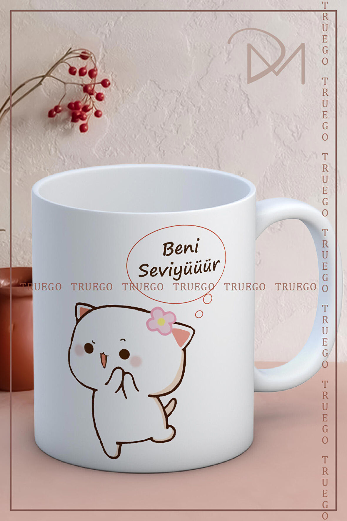 Baskılı Kupa Bardak Seramik Mug - Beeni Seviyüüür