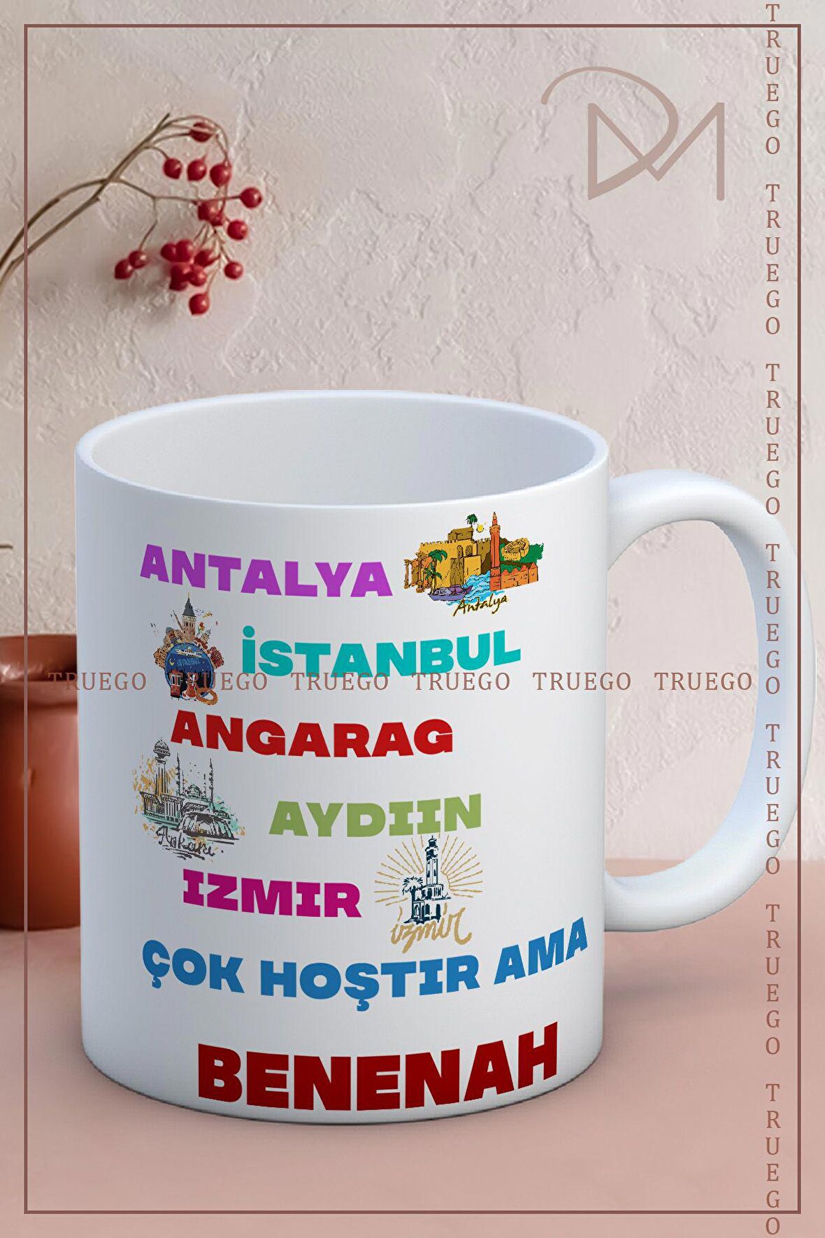 Baskılı Kupa Bardak Seramik Mug - BENENAH