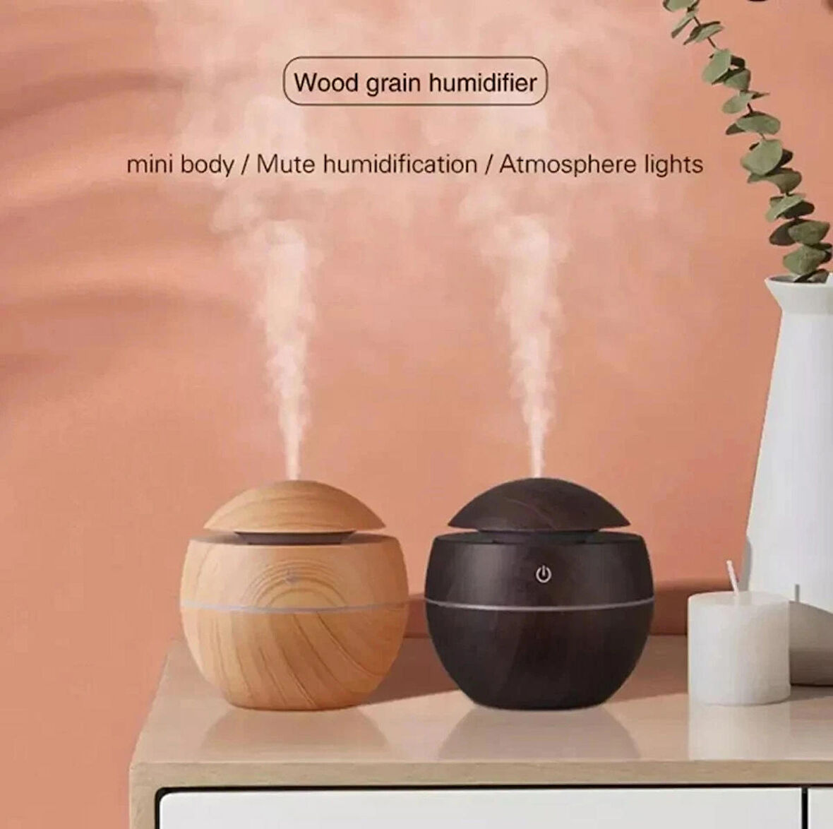 130ML Hava Nemlendirici Aromaterapi Mini Hava Nemlendirici Difüzör Buhar Makinesi