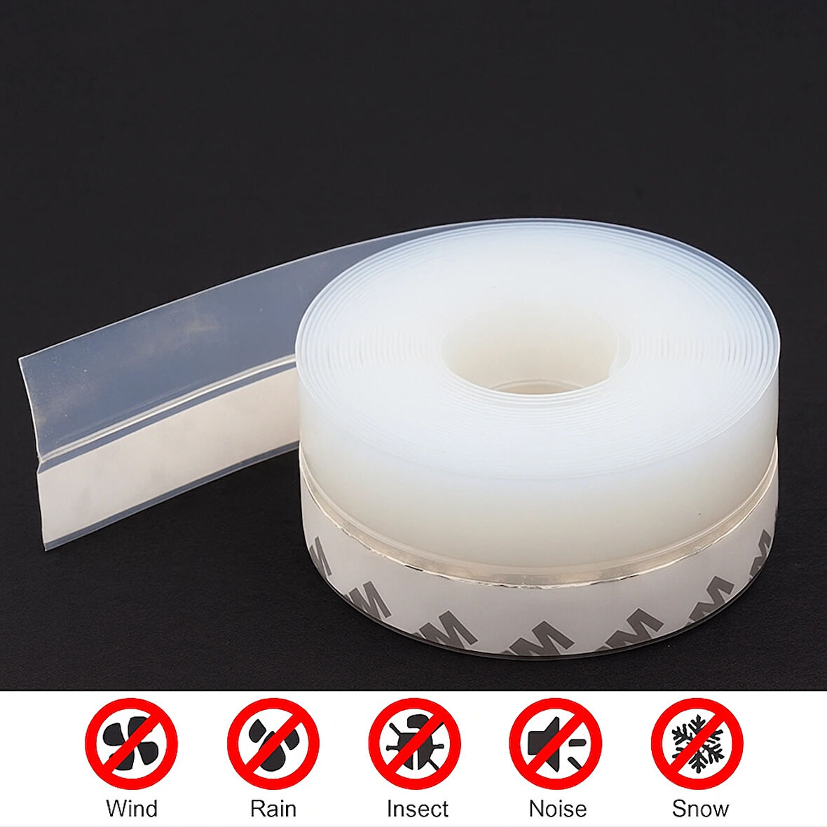 Hava Geçirmez Kapı Altı Pencere Bandı Böcek Önleyici Şeffaf 38mm Şerit Bant 3Metre