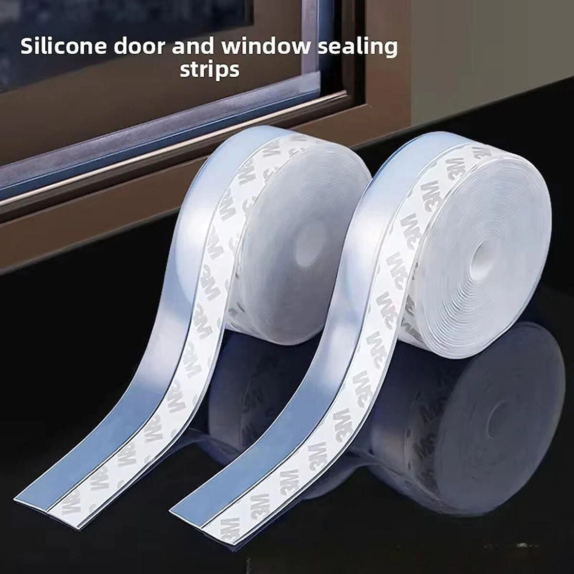 2-Li Hava Geçirmez Kapı Altı Pencere Bandı Böcek Önleyici Şeffaf 38MM Şerit Bant 3metre