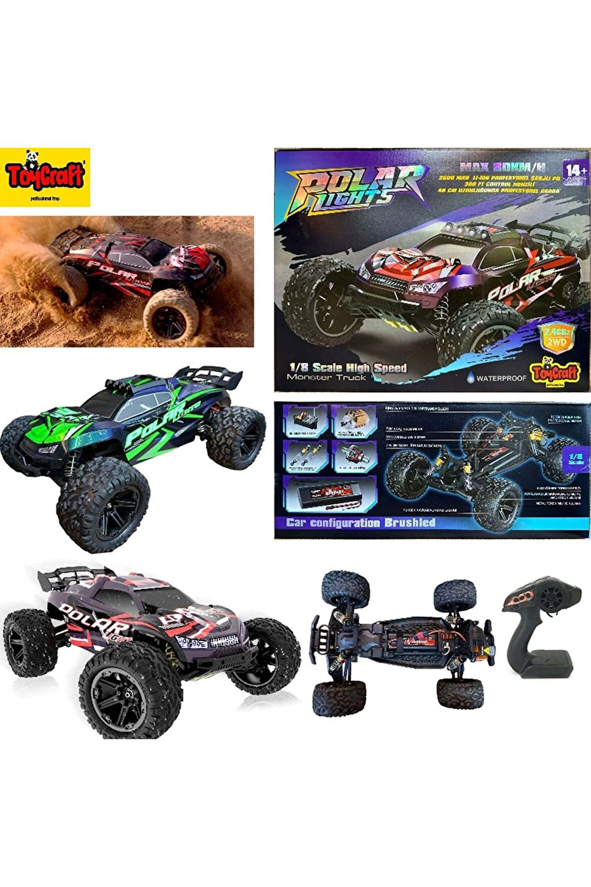 45KM/H HIZ YAPAN 1:8 ELEKTRİKLİ YÜKSEK HIZ RC CAR HS10421/HS10422 *6 OFF ROAD