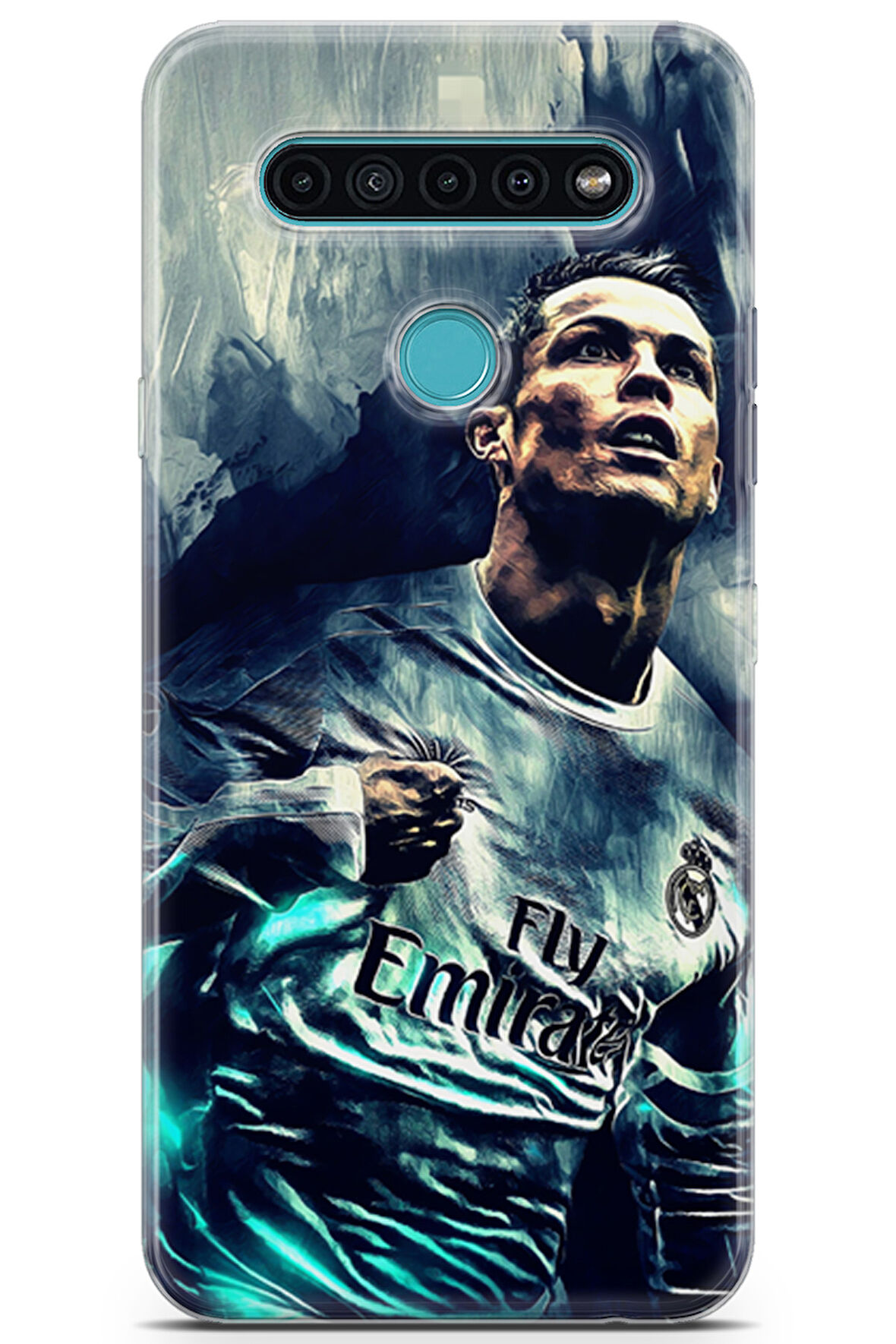 LG K61 uyumlu Futbol 1 Silikon Kapak Cristiano Ronaldo