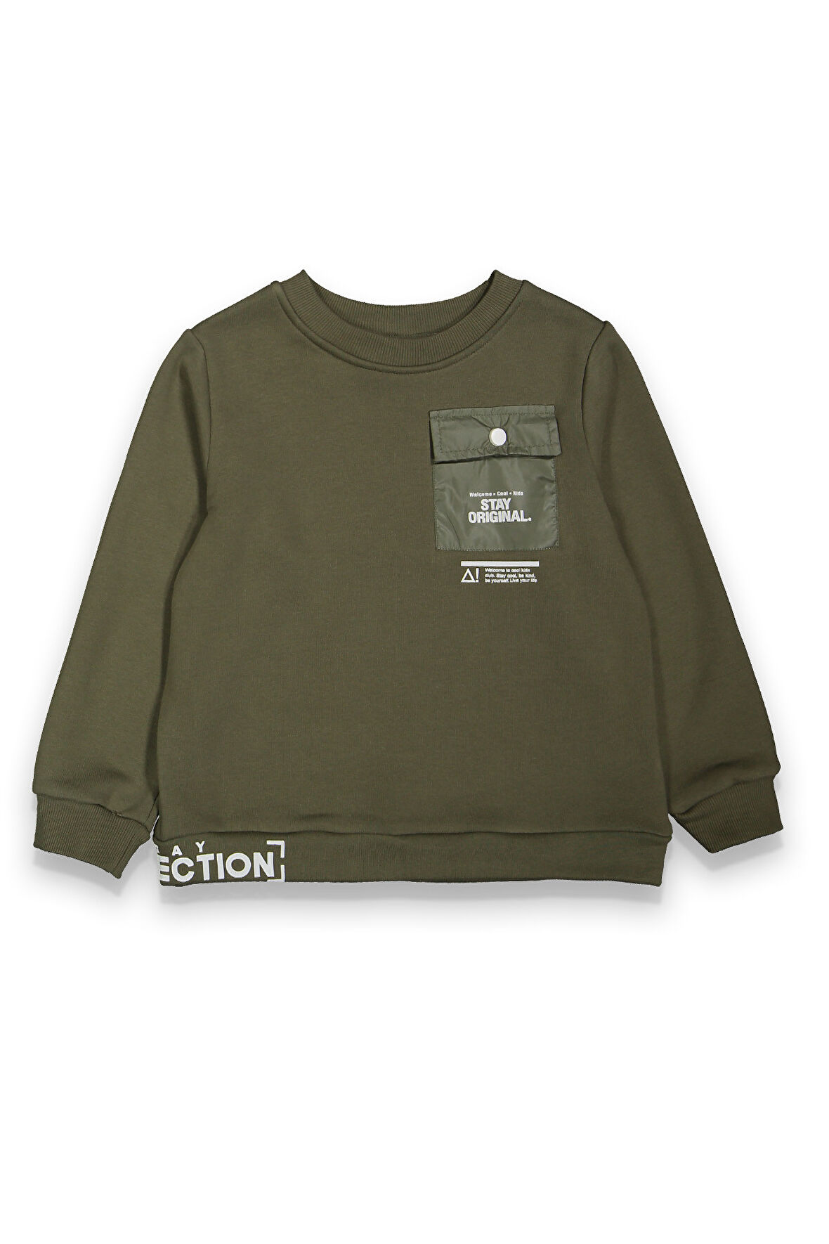 Erkek Çocuk Kalın Baskılı-Cepli Sweatshirt