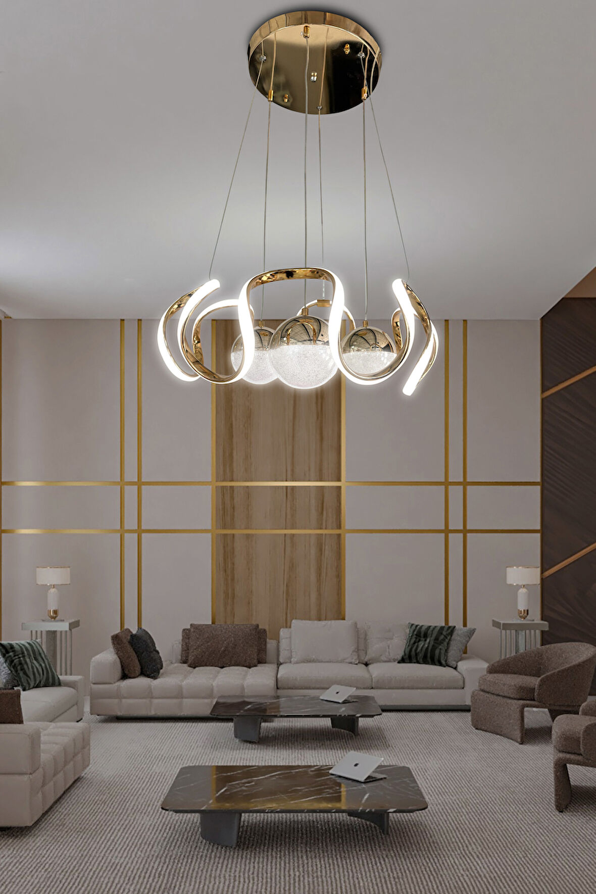 Arya 3 Renk Modern Sarkıt 3 Toplu Led Avize Powerled