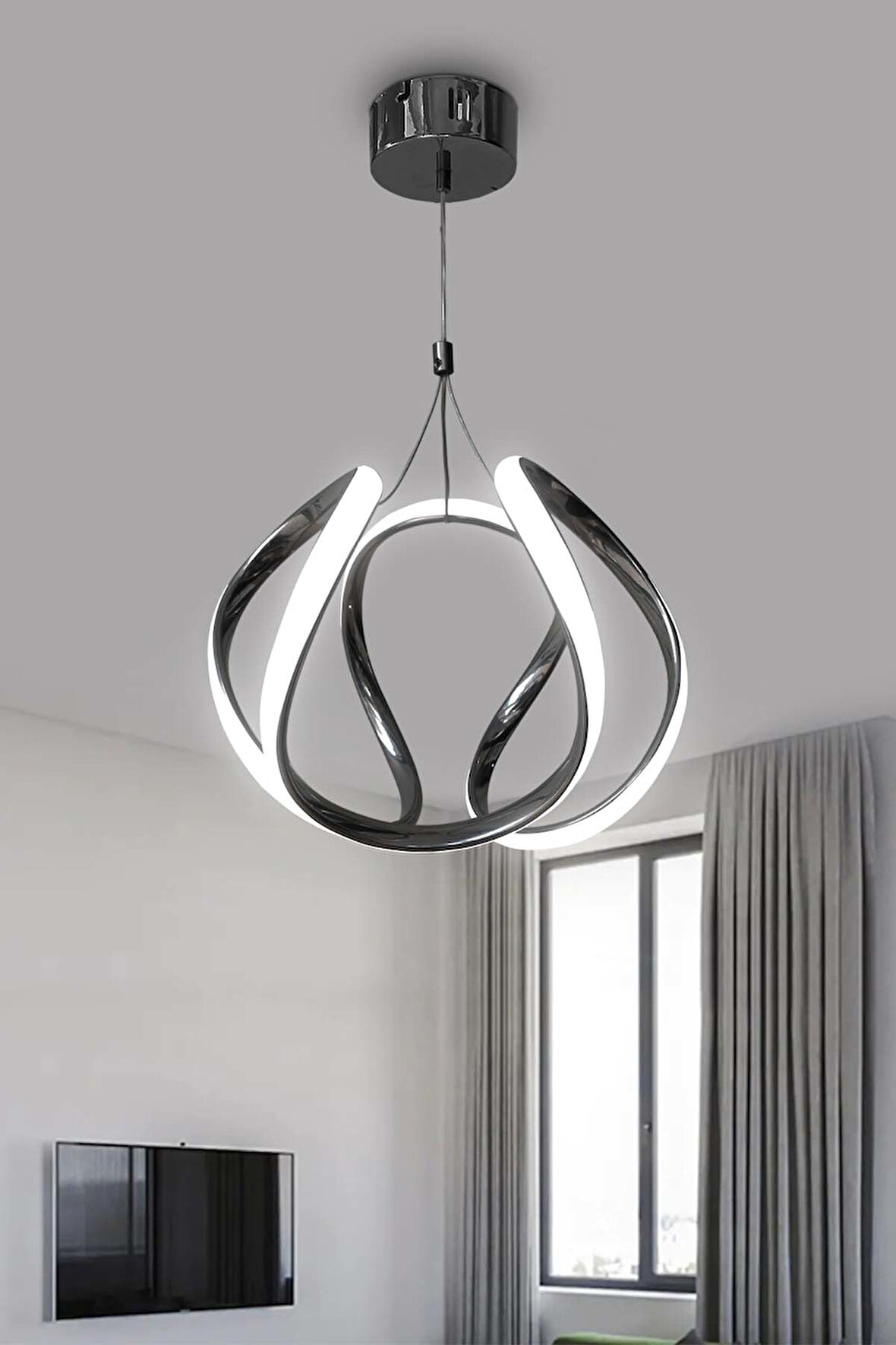 Arya Topsuz Led Avize 2 mt - Salon & Oturma Odası Avizesi