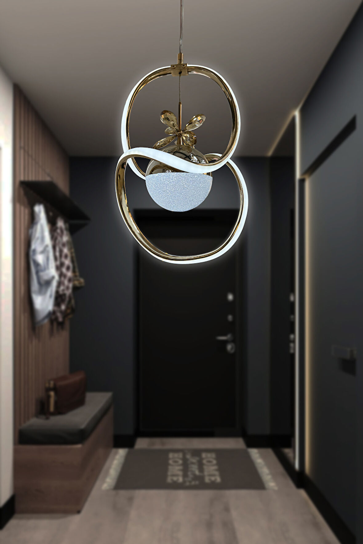 Badem Tek Toplu Modern Sarkıt Led Avize 