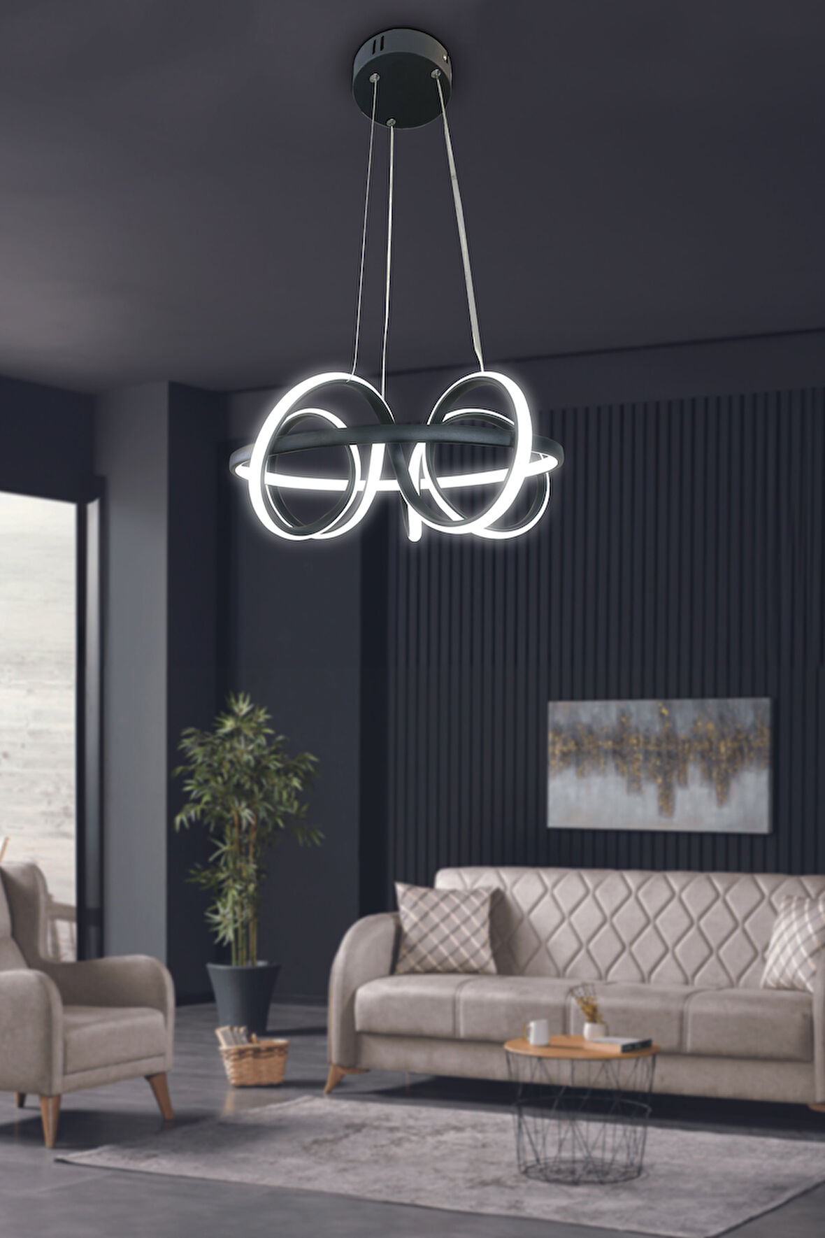 Kuzey Kıvrım Modern Sarkıt Led Avize 