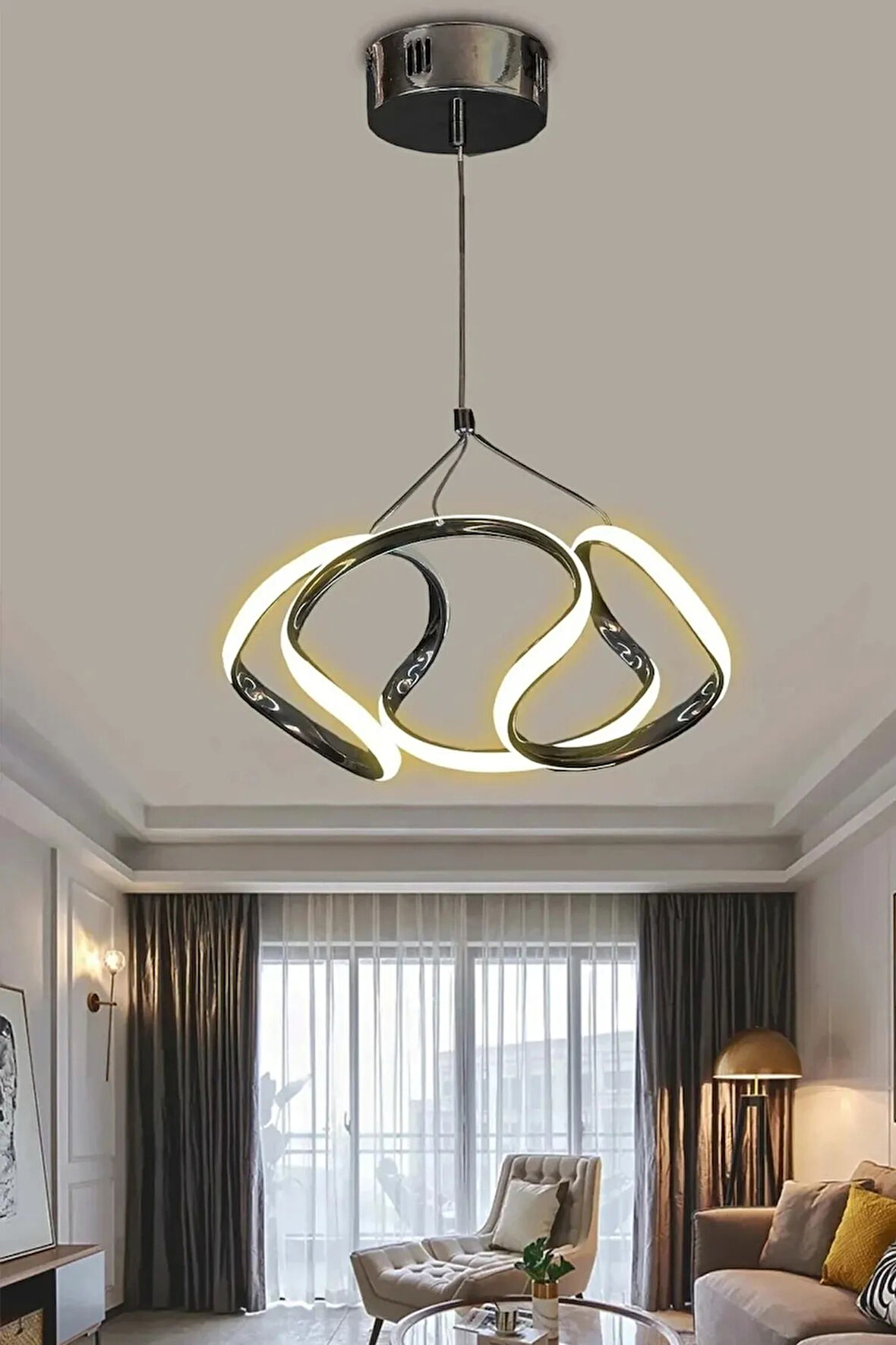 Dron Led Avize 3 mt - Salon & Oturma Odası Avizesi