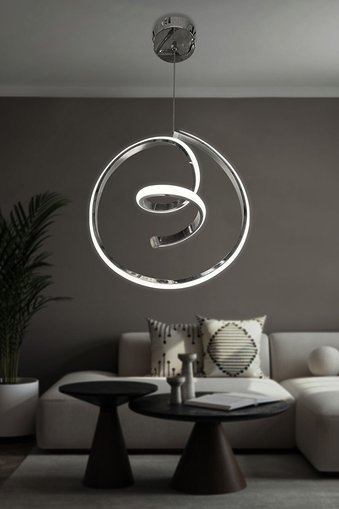 Helezon Modern Tekli Sarkıt Led Avize Antre 